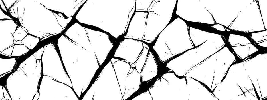 Vintage woodcut illustration showcasing intricate cracked glass texture vector