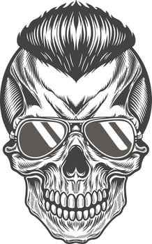 Skull with sunglasses vector