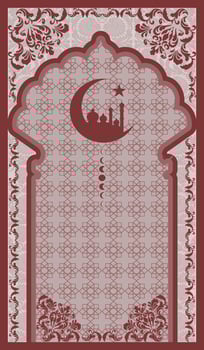 red Islamic mat vector