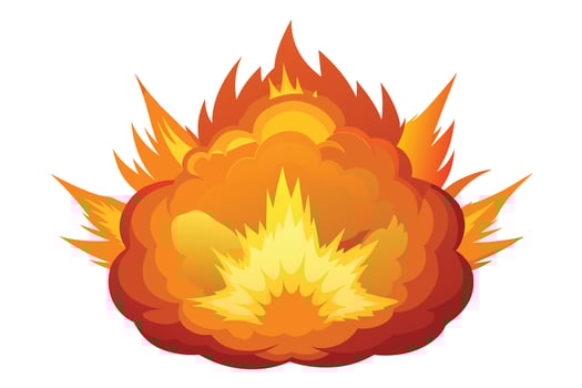 A fire explosion isolated on white background illustration vector