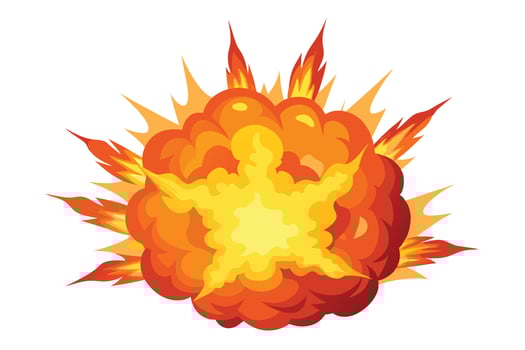 Explosive Cartoon Illustration of a Powerful Blast vector