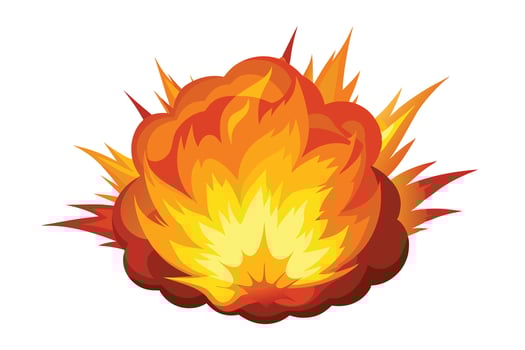 A cartoon Illustration of a Powerful Blast vector