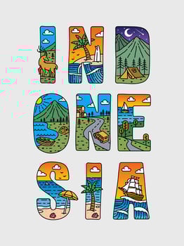 Logo text indonesia design vector