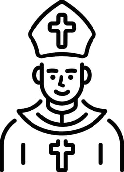 A linear style icon of a priest vector