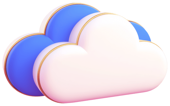 3D Cloud Design Soft White Blue Digital Concept png