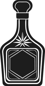 Elegant Decorative Liquor Bottle Silhouette Illustration vector