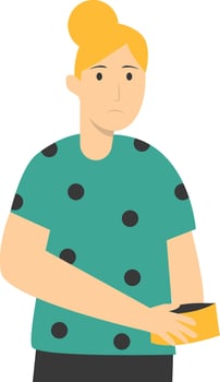 People Holding Empty Wallet in Cartoon Style. vector