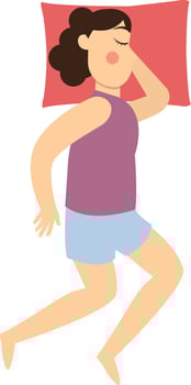 Girl Sleeping Pose Cartoon Character vector