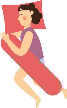 Girl Sleeping Pose Character in Cartoon Shape vector