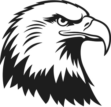Majestic Eagle Head Silhouette - Bold and Fierce Raptor Artwork vector