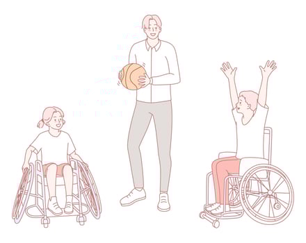 Engaging and Inclusive Basketball Activities Designed for Individuals of All Abilities vector