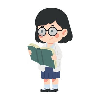 Little Girl student Kid Scientist vector