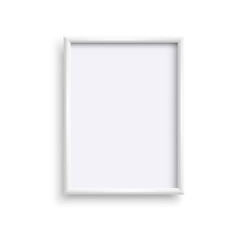White blank vertical frame with white paper vector