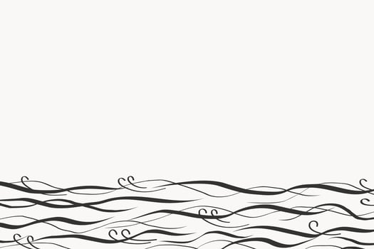 Summer border background with waves for text. Sea abstract graphic backdrop. Hand drawn inked sketch with stormy water marine landscape in conceptual style for design, card, print, template vector