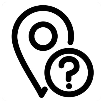 Location Query icon concept in black color vector