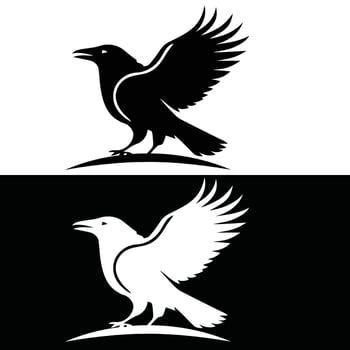 Eagle Heraldry Silhouettes Set logo design . vector