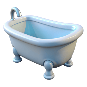 Cream-Colored Bathtub with Faucet png