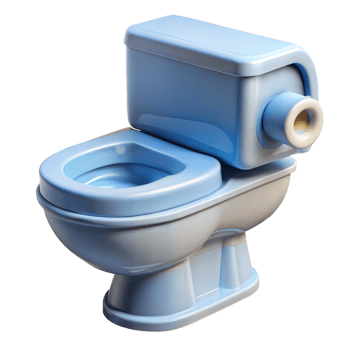 3D Render of a Light Blue Toilet png