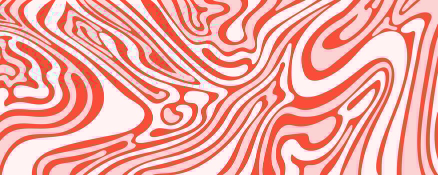 Red Abstract Fluid Pattern with Organic Lines and Topographic Texture on Light Background. Dynamic design in retro groovy style. Perfect for modern prints, branding, and wall decor vector
