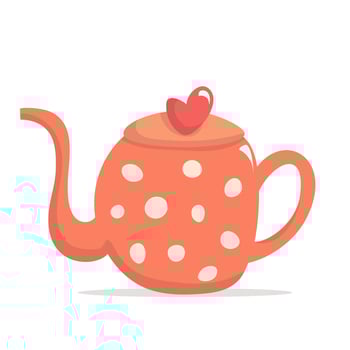 Ceramic Teapots in Cute Cartoon Style vector
