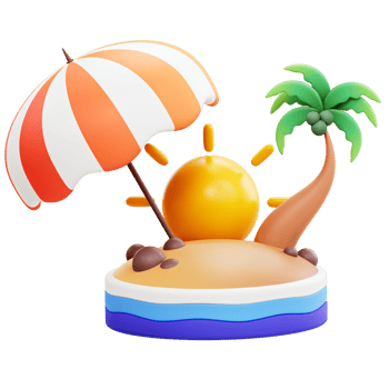 Beach 3D Illustration png