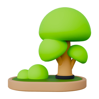 Tree Park 3D Illustration png