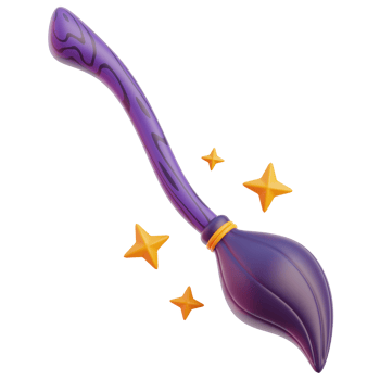 magic broom 3D Illustration png