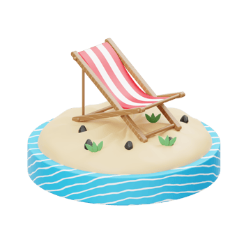 Beach Chair 3D Illustration png