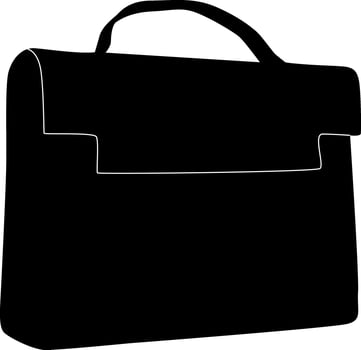 Black silhouette of a briefcase vector