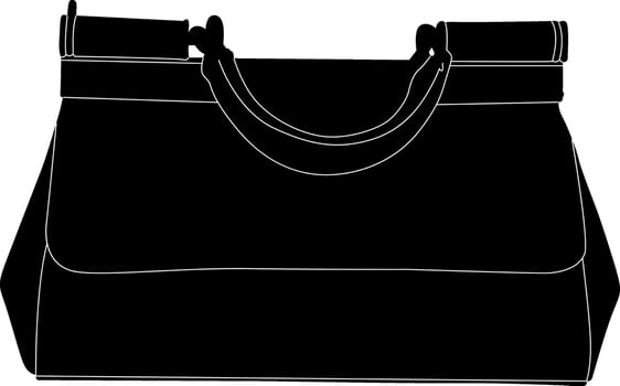 Silhouette of black handbag vector