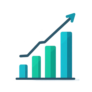 A graph chart with an arrow going up png