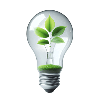 A light bulb with a green plant inside png