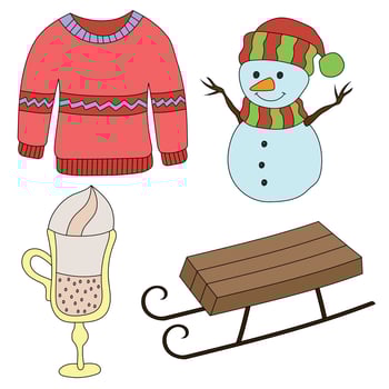 Simple Winter Clipart Illustrations vector