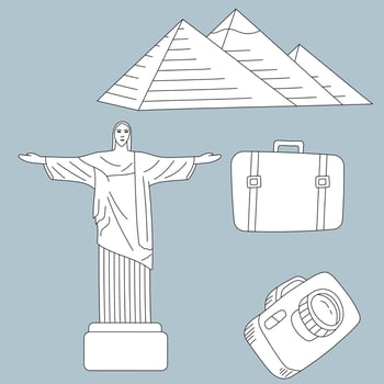 Cartoon Traveling Clipart Doodles vector