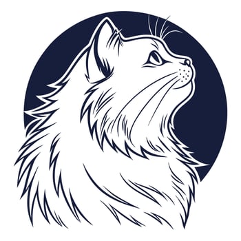 Cute Persian Cat Drawing in High Quality vector