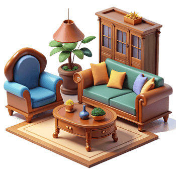 3d furniture living room furniture furniture 3d illustration png