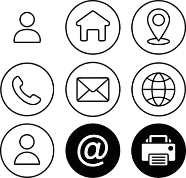Minimalist Contact Icon Set for Modern Design vector