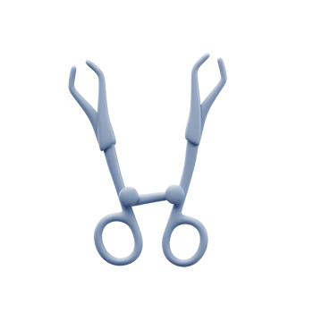 Gray Surgical Clamp Medical Instrument 3D Render Isolated White Background png