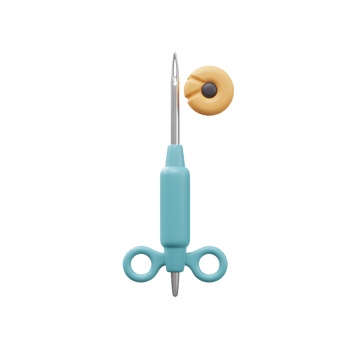 Teal 3D Rendered Medical Tool with Cookie png