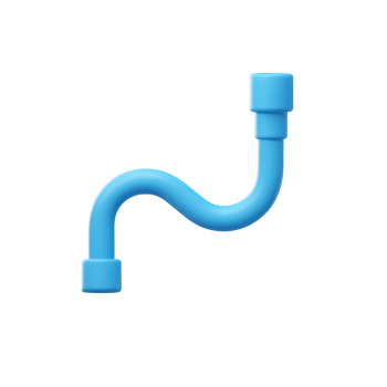 Blue Curved Pipe 3D Render Simple Design Plumbing Element png