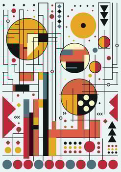 Creative Bauhaus Mosaic Pattern with Modern Flat Design Elements Colorful Abstract Illustration for Art Prints and Promotions vector
