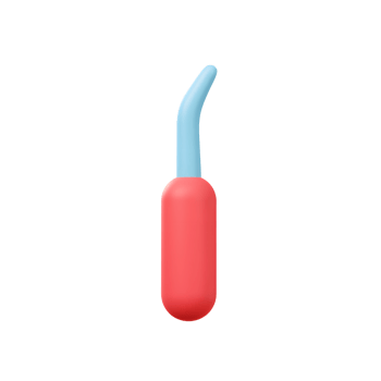Red And Blue Curved Cuticle Pusher 3D Render png