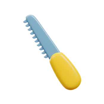 Blue Yellow 3D Rendered Sawlike Tool Cartoon Style png