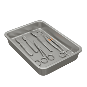 Surgical Instrument Tray Metal Tools Medical Kit Sterile Setup png