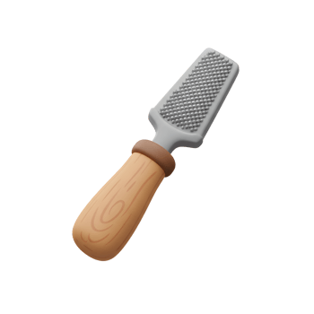 Wooden Handle Metal Foot File Rasp 3D Render Simple Design png