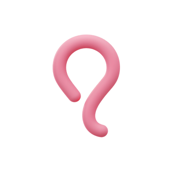 Pink 3D Rendered Hook Shape Abstract Design Element png