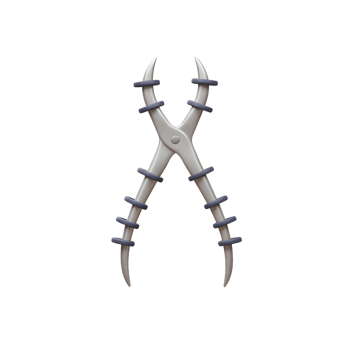 Surgical Bone Pliers 3D Model Gray Metal Rings Detail png