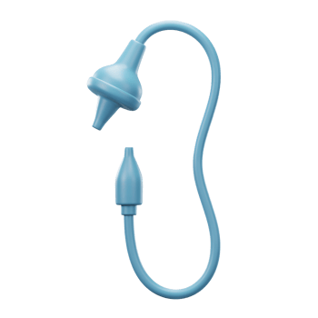 Baby Nasal Aspirator Medical Device Blue Flexible Tube Design png