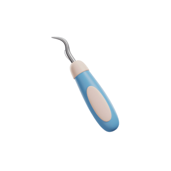 Blue Ergonomic Crochet Hook Detailed 3D Render png