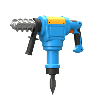Blue Electric Demolition Hammer Drill Tool Powerful Spiral Bit png